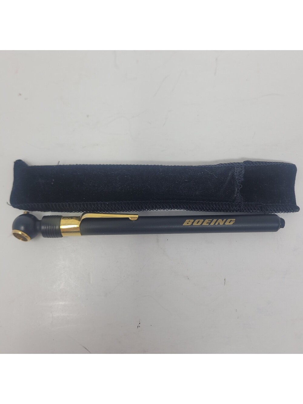 Boeing Aircraft Logo Pocket Tire Pressure Gauge Black Gold Aviation Promo